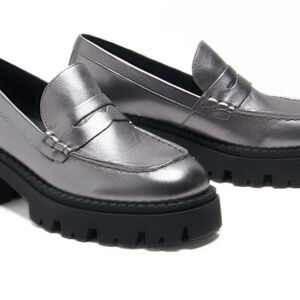 Free People Silver Loafers